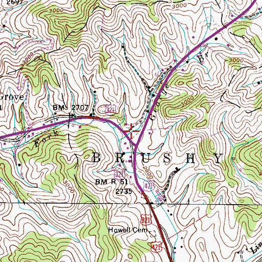 Topographic Map of Willowdale Church (historical), NC