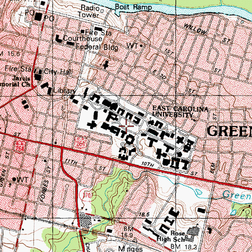 Topographic Map of Infirmary, NC