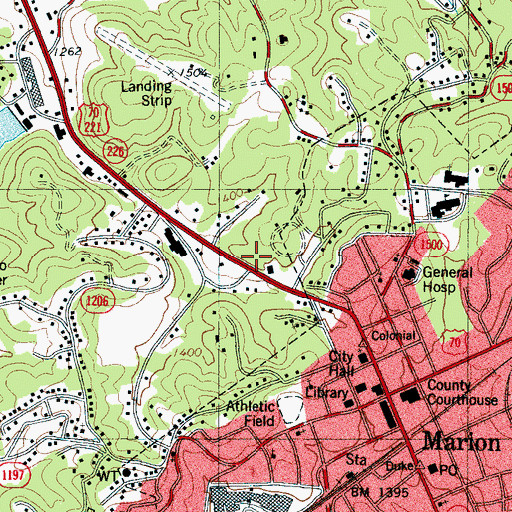 Topographic Map of Lady Marian Plaza, NC