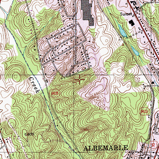 Topographic Map of Ashley Heights, NC