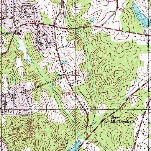 Topographic Map of Cedar Knolls, NC