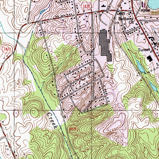 Topographic Map of Woodcrest, NC