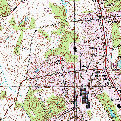 Topographic Map of Bethney Heights, NC