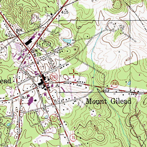 Topographic Map of Stanback Park, NC