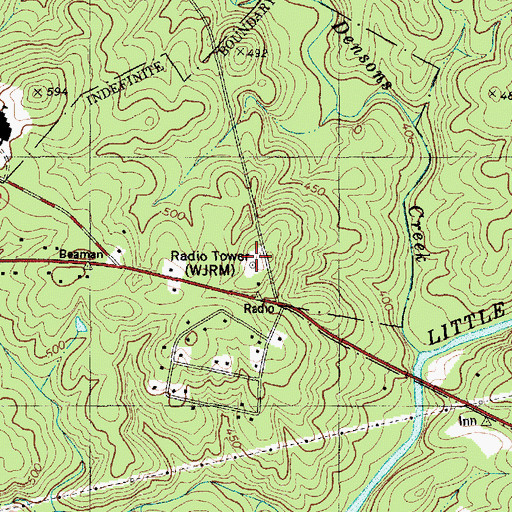 Topographic Map of Uwharrie National Forest Station, NC