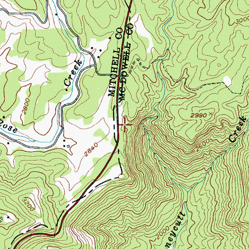 Topographic Map of Bear Den Campground, NC