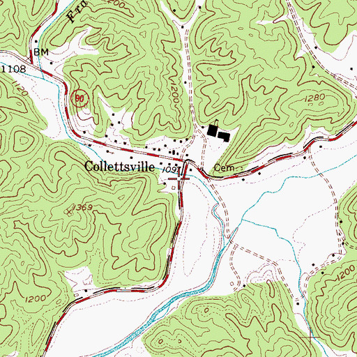 Topographic Map of Rocky Springs Baptist Church, NC