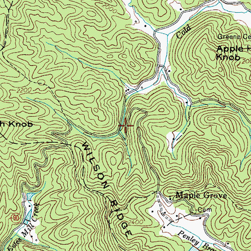 Topographic Map of Maple Grove Baptist Church, NC