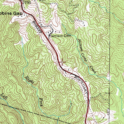 Topographic Map of Falcon Crest, NC