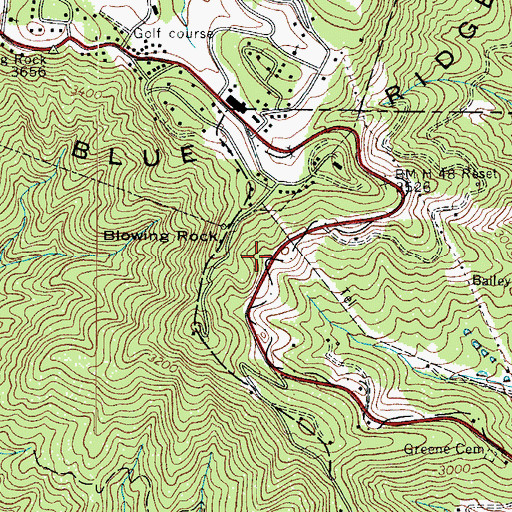 Topographic Map of Blowing Rock Estates, NC