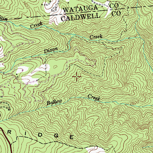 Topographic Map of Cherokee Woods, NC