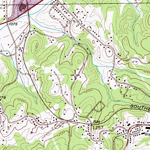 Topographic Map of Harrisburg Baptist Church, NC