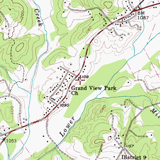 Topographic Map of Grand View Park, NC