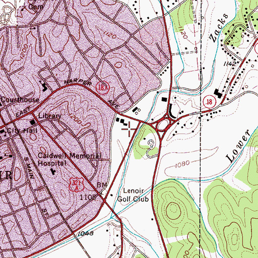 Topographic Map of Thrift Shopping Center, NC