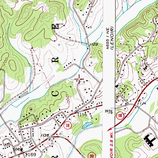 Topographic Map of Heritage Hills, NC