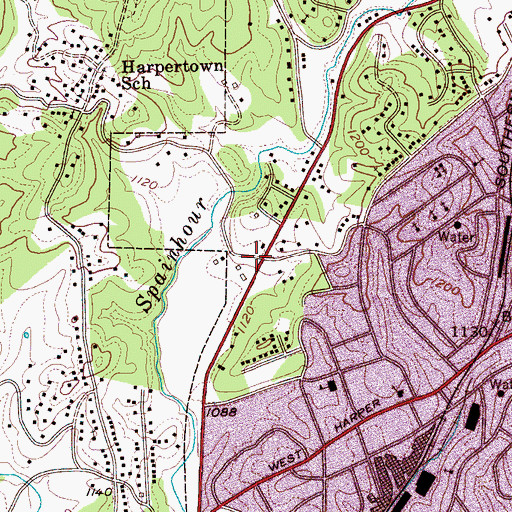 Topographic Map of Meadowbrook Baptist Church, NC