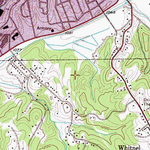 Topographic Map of British Woods, NC