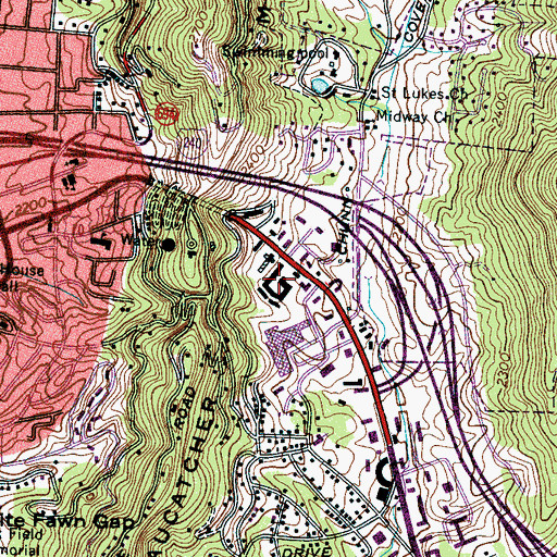 Topographic Map of Innsbruck Mall, NC