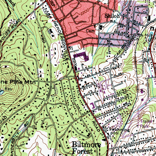 Topographic Map of Turtle Creek Shopping Center, NC