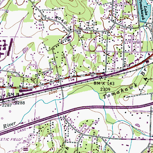 Topographic Map of Western North Carolina Shopping Center, NC