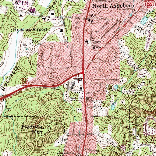 Topographic Map of Northgate Shopping Center, NC