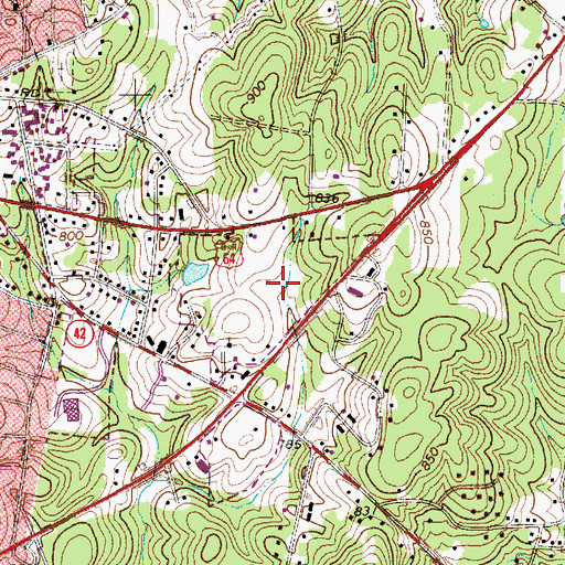 Topographic Map of Randolph Mall, NC