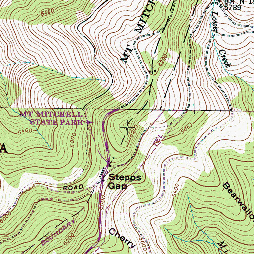 Topographic Map of Hallback Mountain, NC