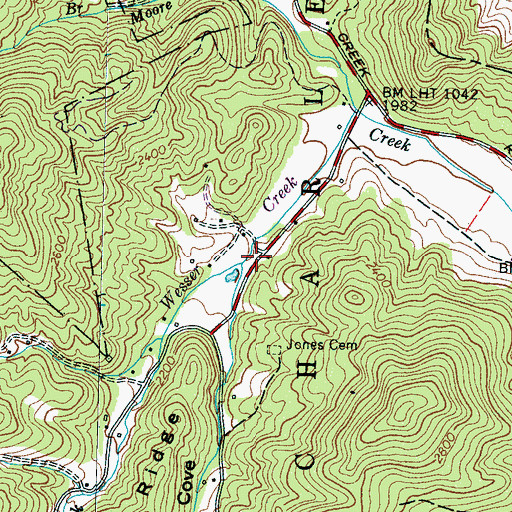 Topographic Map of Improvement Creek, NC