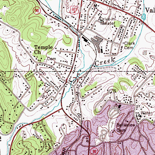 Topographic Map of Long Branch, NC