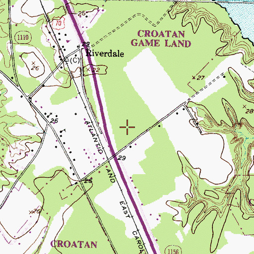Topographic Map of Croatan Ranger District Office, NC