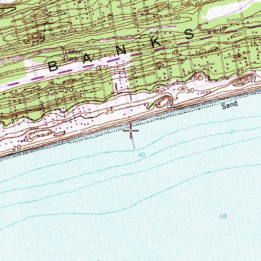 Topographic Map of Bogue Inlet Pier, NC