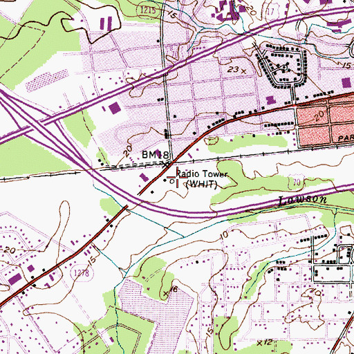 Topographic Map of WHIT Tower, NC
