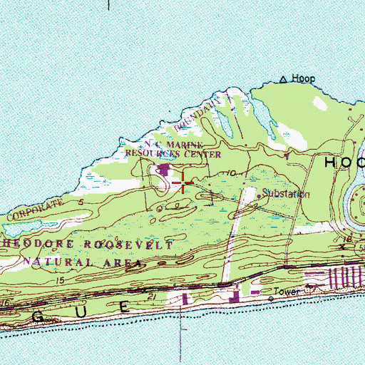 Topographic Map of North Caroling Marine Resources Center, NC