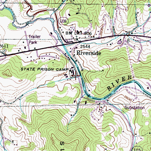 Topographic Map of North Carolina State Prison Camp, NC