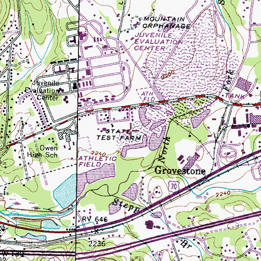 Topographic Map of North Carolina State Test Farm, NC
