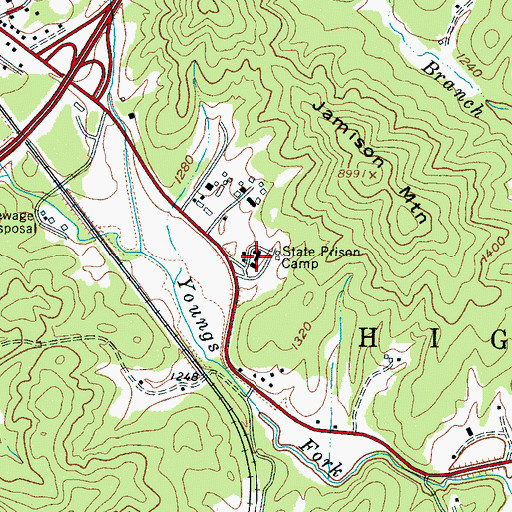 Topographic Map of North Carolina State Prison Camp, NC