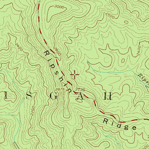 Topographic Map of Brown Mountain Overlook Scenic View, NC