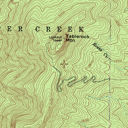 Topographic Map of Table Rock Picnic Area, NC