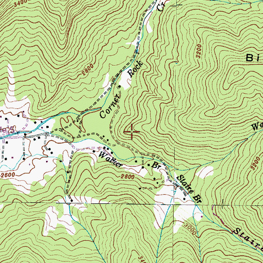 Topographic Map of Corner Rock Picnic Area, NC