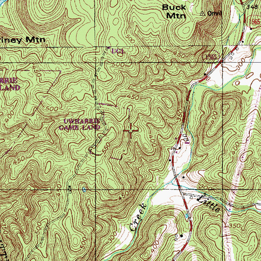 Topographic Map of Uwbarrie Game Land, NC