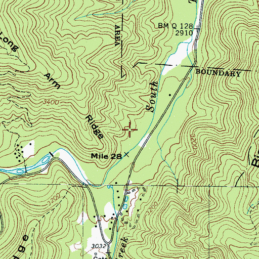Topographic Map of Lost Cove Picnic Area, NC