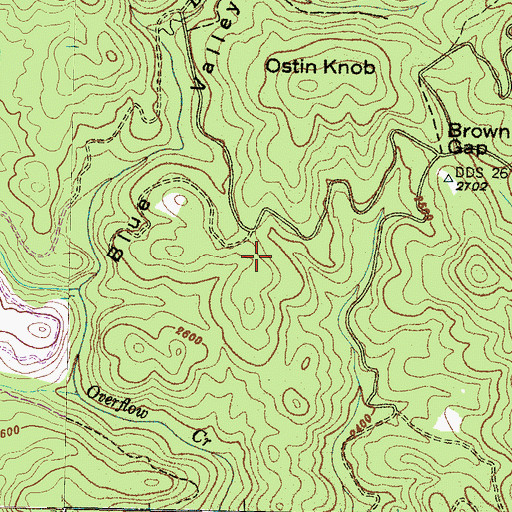 Topographic Map of Blue Valley Experimental Forest, NC