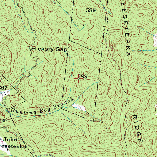 Topographic Map of 588 Land Tract, NC