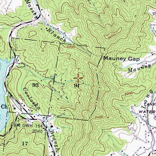 Topographic Map of 91 Land Tract, NC