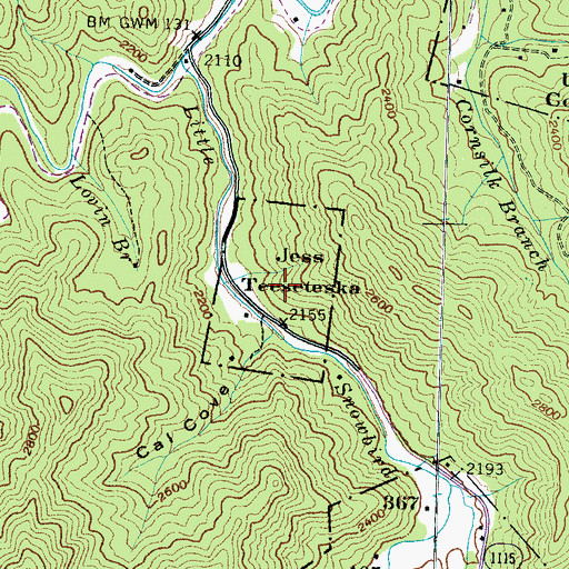 Topographic Map of Jess Teeseteska Land Tract, NC