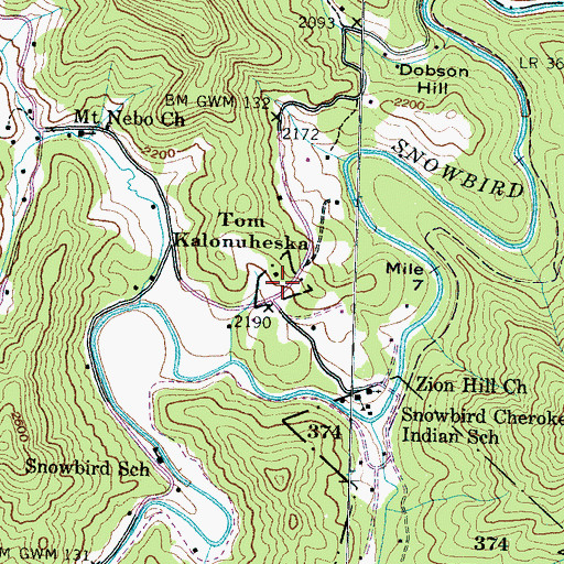 Topographic Map of Tom Kalonuheska Land Tract, NC