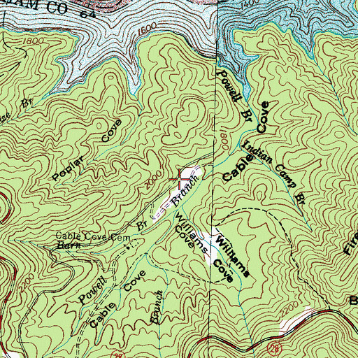 Topographic Map of Cable Cove Campground, NC