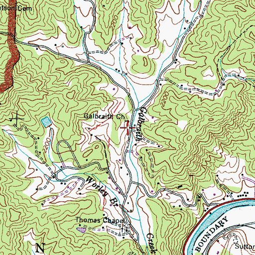 Topographic Map of Galbraith Church, NC