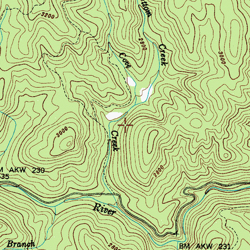Topographic Map of Cove Creek Campground, NC