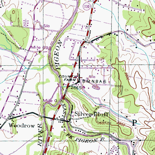 Topographic Map of Haywood County Farm, NC